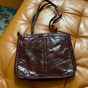 Vintage Leather of The Sea Brown Eel Skin Bag
